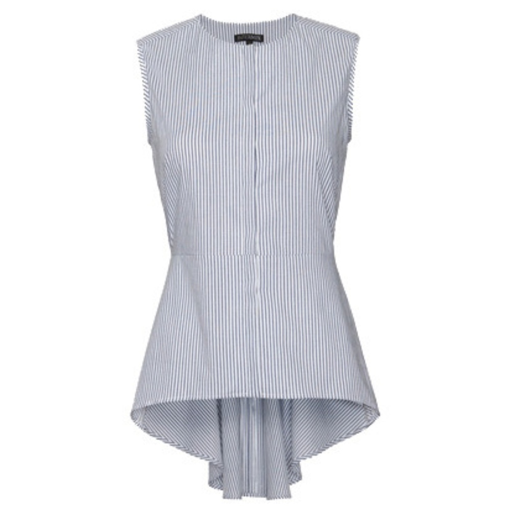 INTERMIX Striped Peplum Top